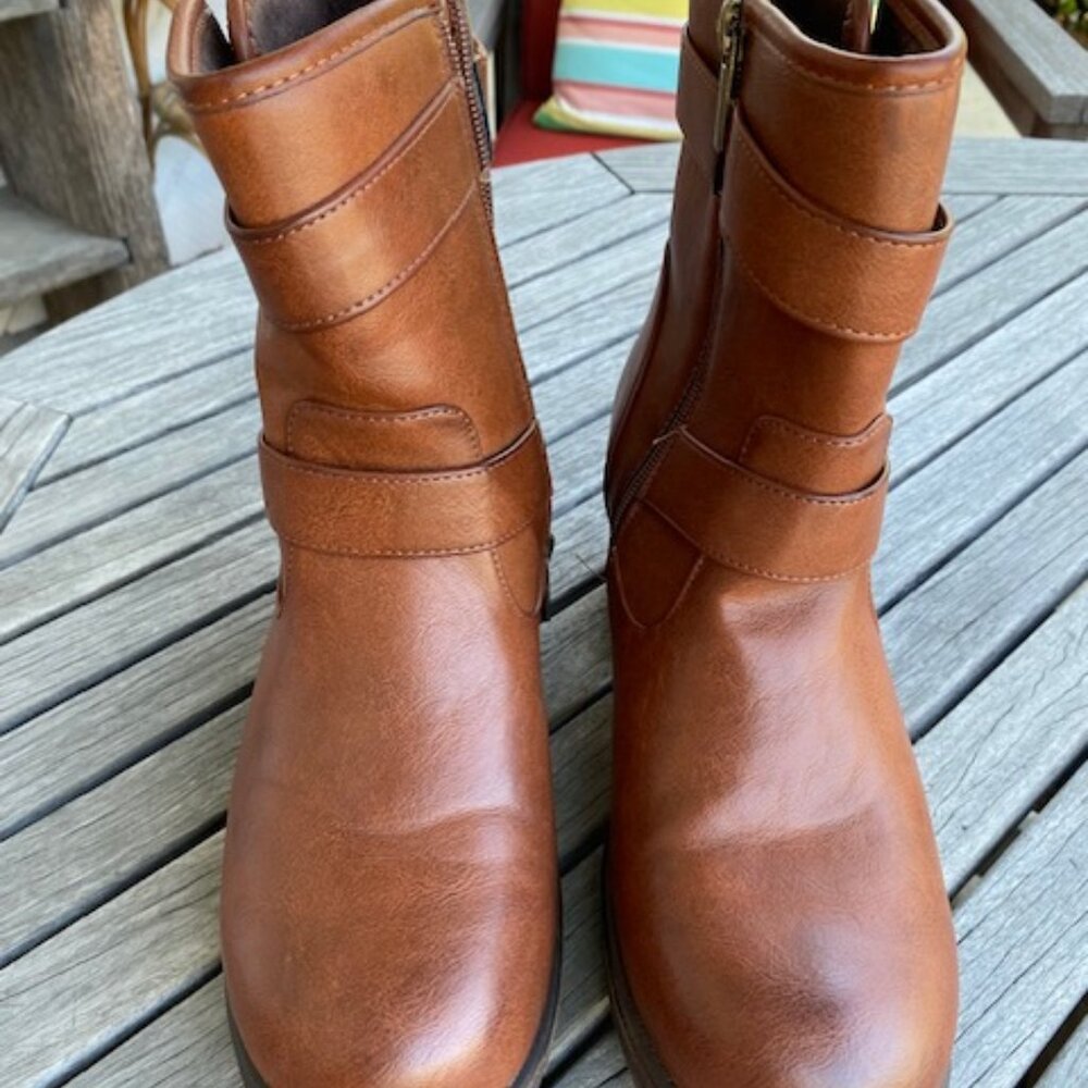 Avenue Brown Leather Ankle Boots